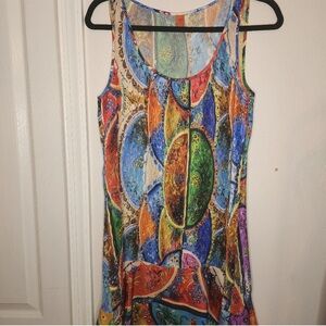 Farm Rio shift dress Colorful Abstract Print Sleeveless Dress